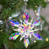 Annual Edition Crystal Christmas Ornaments, Snowflake Star Ornaments for Christmas Tree, Beautiful Colorful Ornament Gifts for Family Friends - Chronus